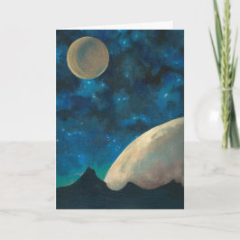 Tarjeta de saludo espacial 'Two Moons'