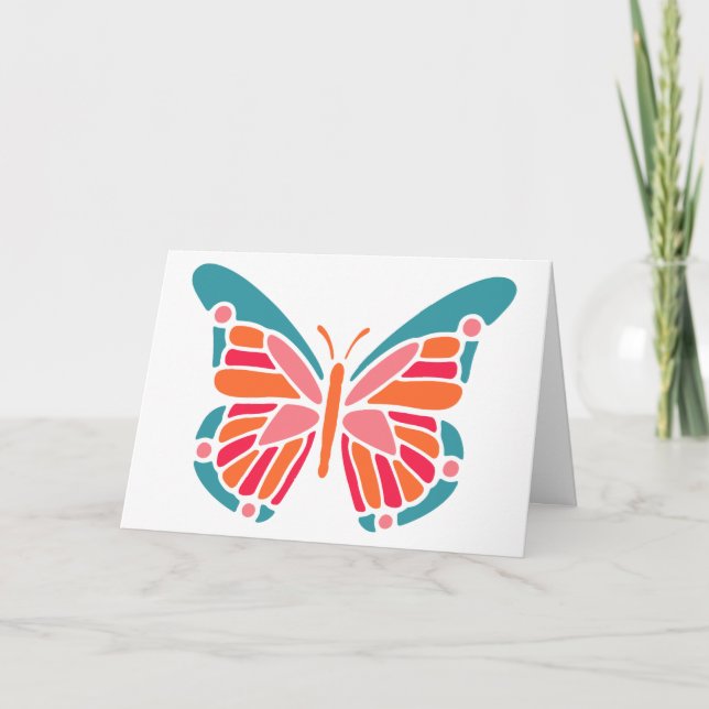 Tarjeta de saludo estilo personalizado de mariposa (Anverso)