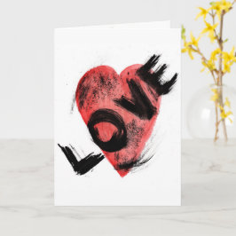 Tarjeta de saludo Expressive Brush Stroke Corazón
