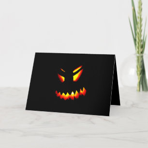Tarjeta de saludo facial Jack-O-Lantern de Hallowe