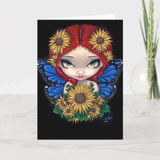 Tarjeta de saludo "Fairy Sunflower" (Anverso)