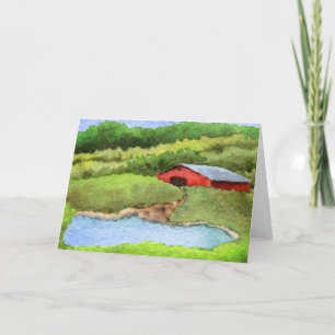 Tarjeta de saludo "Farm Pond #1" Country Roads