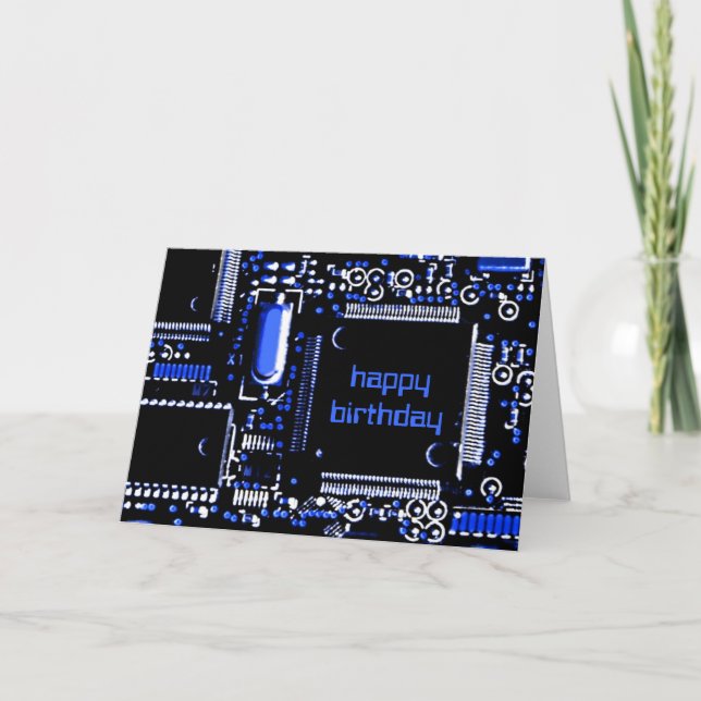 Tarjeta de saludo 'Feliz Cumpleaños' de Circuit Bl (Anverso)