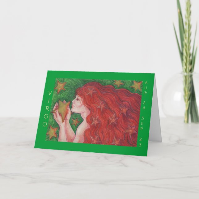 Tarjeta de saludo 'Feliz Cumpleaños' de Zodiac Vir (Anverso)
