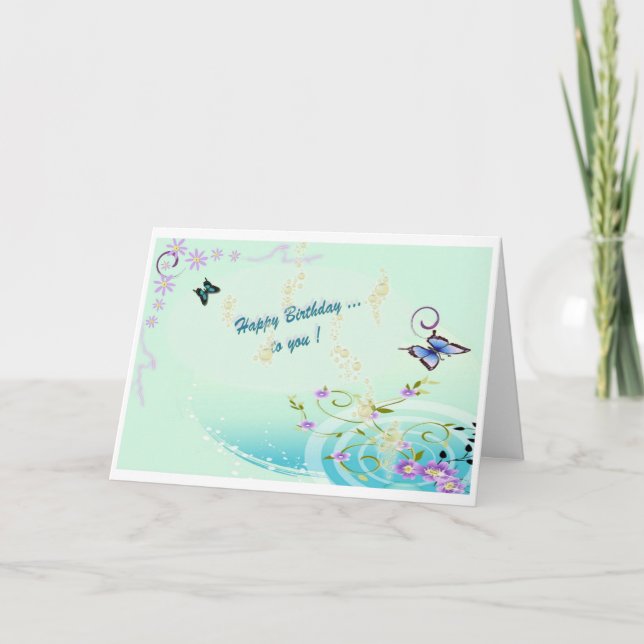 Tarjeta de saludo Feliz cumpleaños para ti (Anverso)