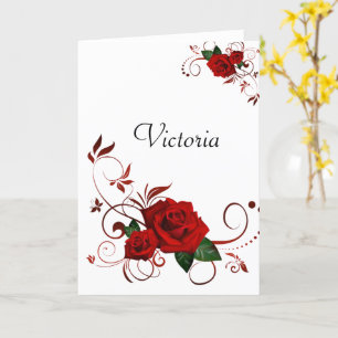Tarjeta de saludo Feliz Día de la Madre Rosa Roja