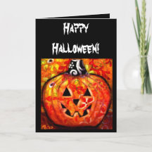 Tarjeta de saludo - Feliz Halloween Jack-O-Lantern