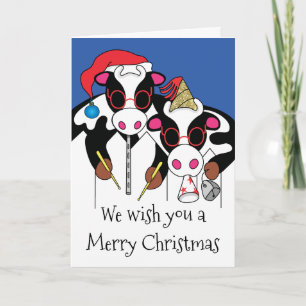 Tarjeta de saludo "Feliz Navidad y Feliz Año Moo"