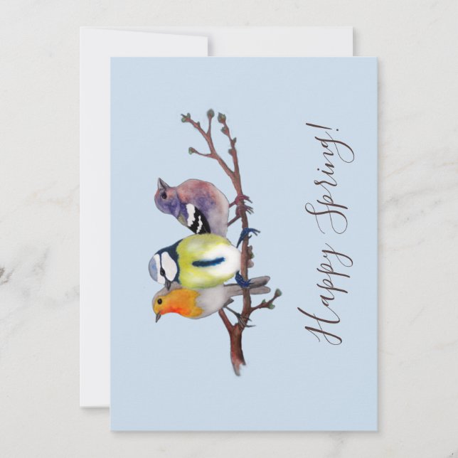 Tarjeta de saludo Feliz Primavera (Anverso)
