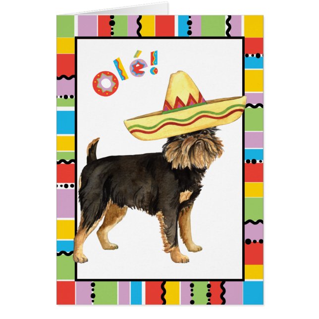 Tarjeta de saludo Fiesta Brussels Griffon (Frente)