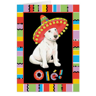 Tarjeta de saludo Fiesta Bull Terrier