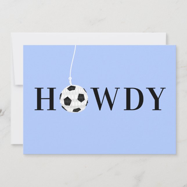 Tarjeta de saludo Fiesta Pinata de Texas Blue Socc (Anverso)