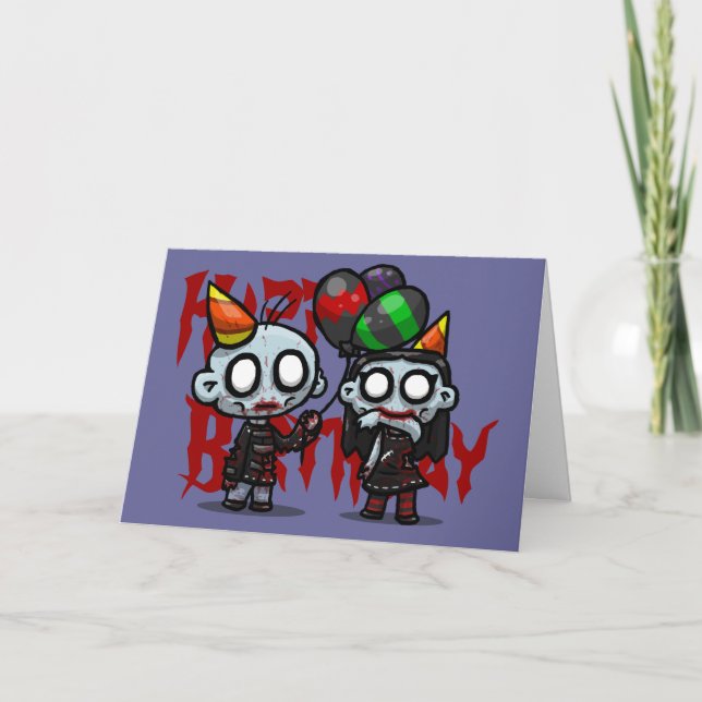 Tarjeta de saludo Fiesta Zombie (Anverso)