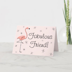 Tarjeta de saludo Flamingo Pink Fabulous Friend