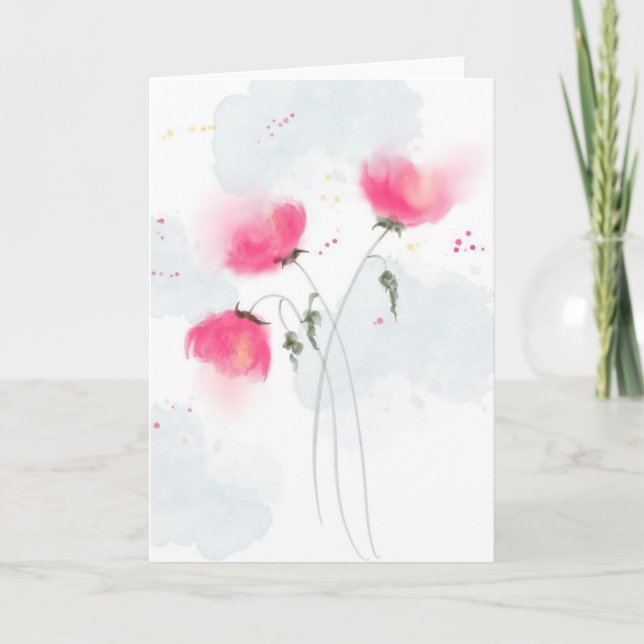 Tarjeta de saludo floral acuarela (Anverso)