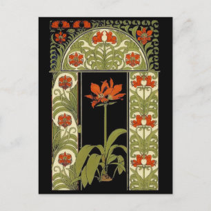 Tarjeta de saludo floral Art Deco