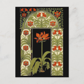 Tarjeta de saludo floral Art Deco