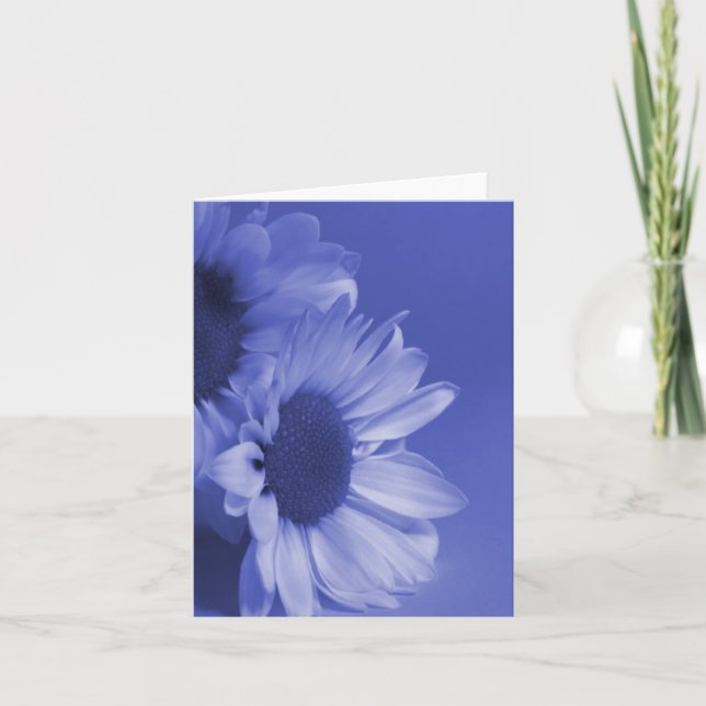 Tarjeta de saludo floral Blue Daisies Blank (Anverso)