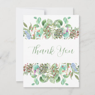 Tarjeta de saludo floral-botánica acuarela