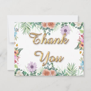 Tarjeta de saludo floral-botánica acuarela
