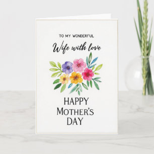 Tarjeta de saludo floral con acuarela