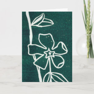 Tarjeta de saludo floral "Green Vinca"
