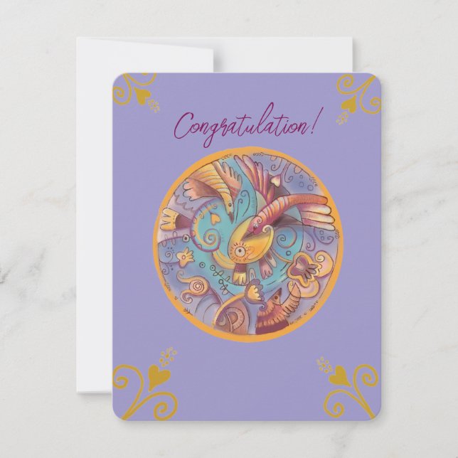 tarjeta de saludo floral ornamental (Anverso)