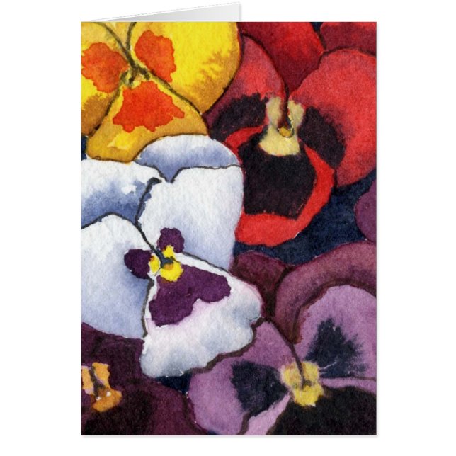 Tarjeta de saludo floral "Pansy" (Frente)