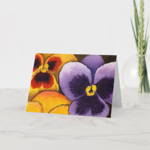 Tarjeta de saludo floral "Pansy #1"