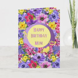 Tarjeta de saludo floral personalizada