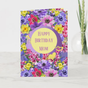 Tarjeta de saludo floral personalizada