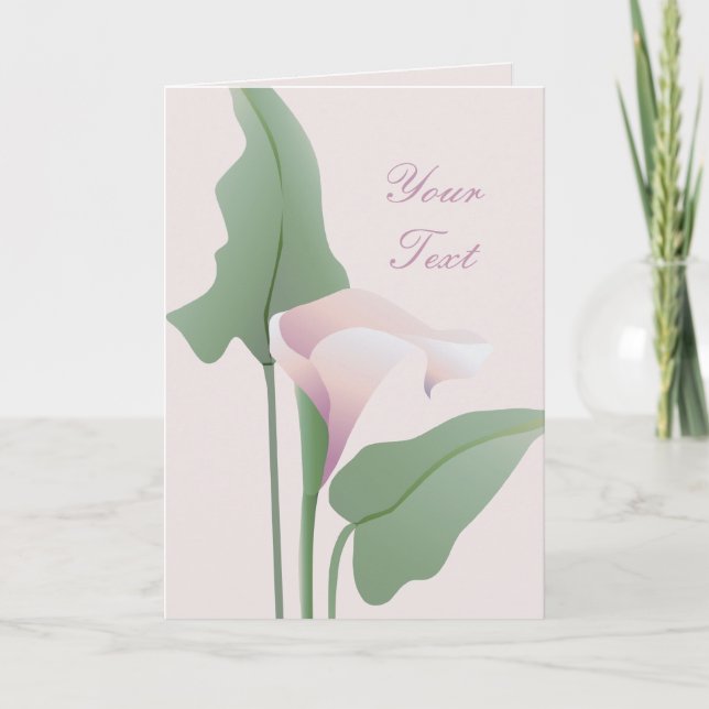 Tarjeta de saludo floral Pink Calla Lily (Anverso)