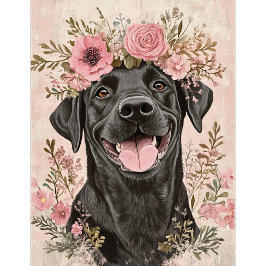 Tarjeta de saludo floral rosa personalizada de Lab