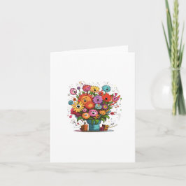 Tarjeta de saludo, Flores, tarjeta en blanco, cual