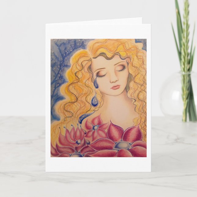Tarjeta de saludo Flower Tears (Anverso)