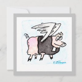 Tarjeta de saludo "Flying Pastor Pig"