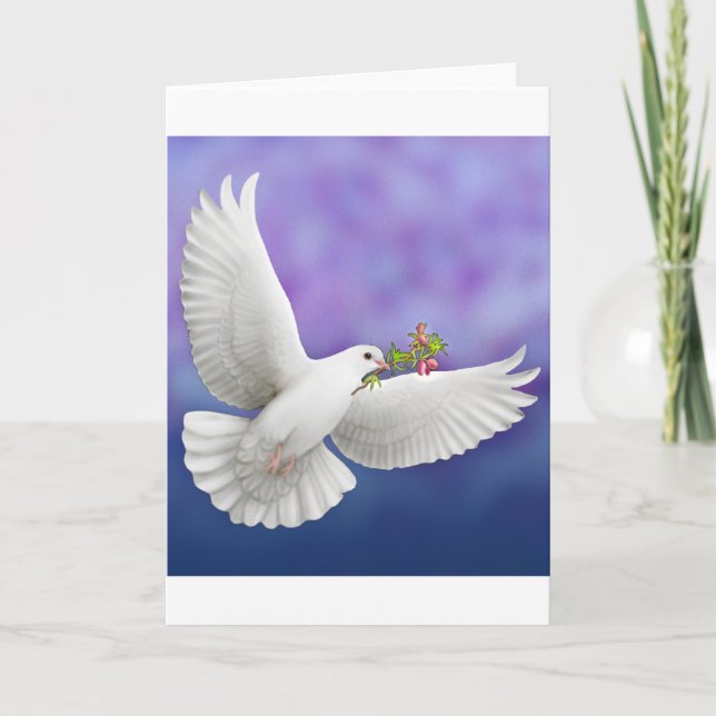 Tarjeta de saludo Flying Peace Dove (Anverso)