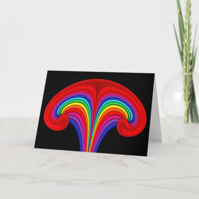 Tarjeta de saludo fractal Rainbow Uterus (Anverso)
