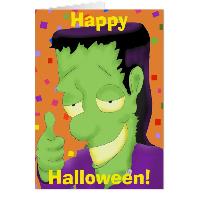 Tarjeta de saludo Frankencool Halloween (Frente)