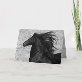 Tarjeta de saludo Friesian Flying Horse