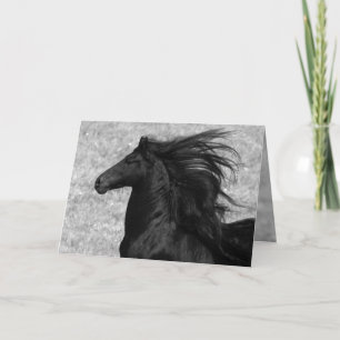 Tarjeta de saludo Friesian Flying Horse