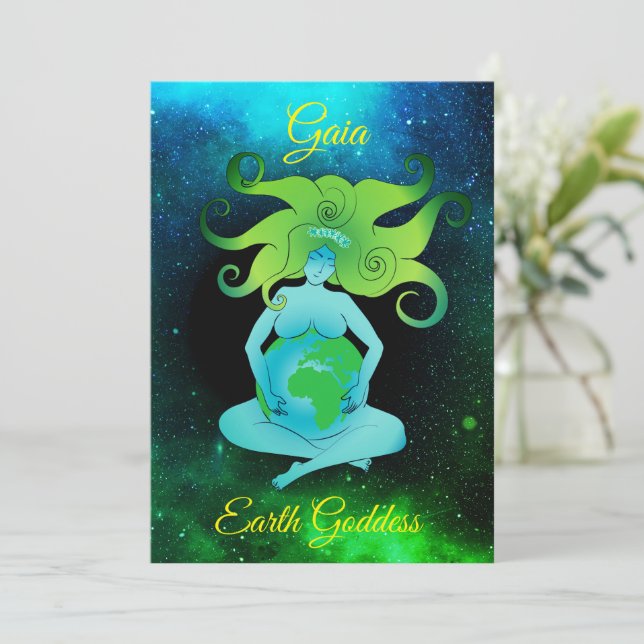 Tarjeta de saludo Gaia Earth Goddess (Anverso de pie)