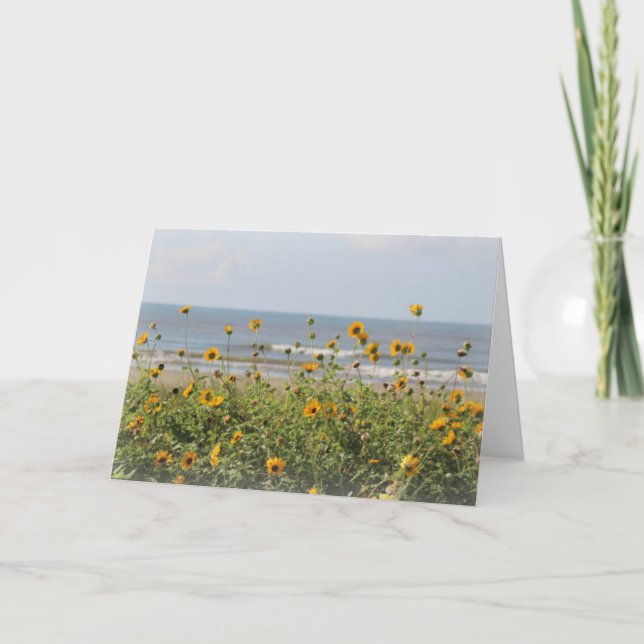 Tarjeta de saludo Galveston Island Beach Flowers (Anverso)