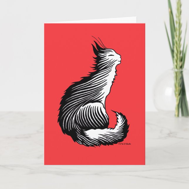 Tarjeta de saludo "Gato Feliz" (Anverso)