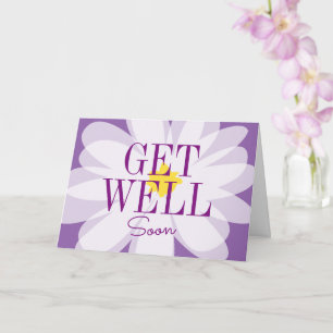 Tarjeta de saludo Get Well Soon con diseño floral
