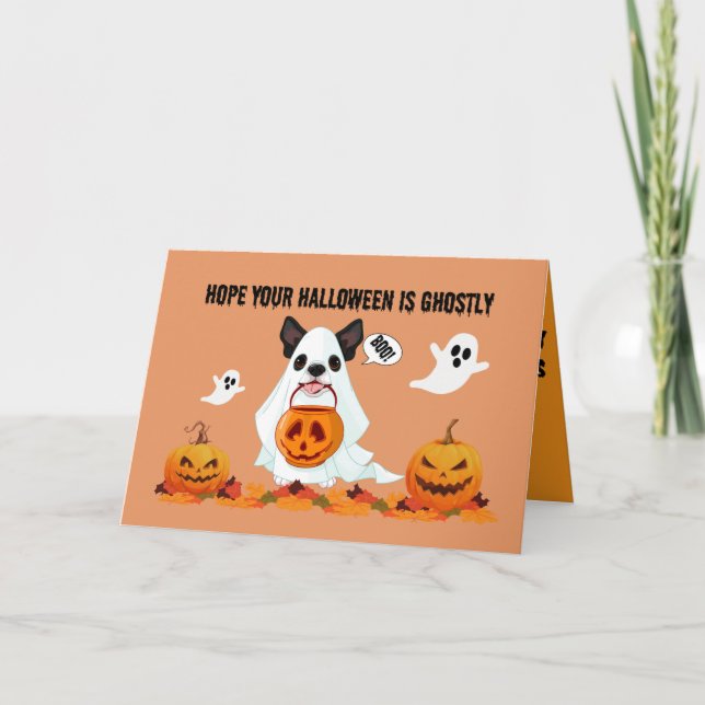 Tarjeta de saludo Ghostly de Halloween (Anverso)