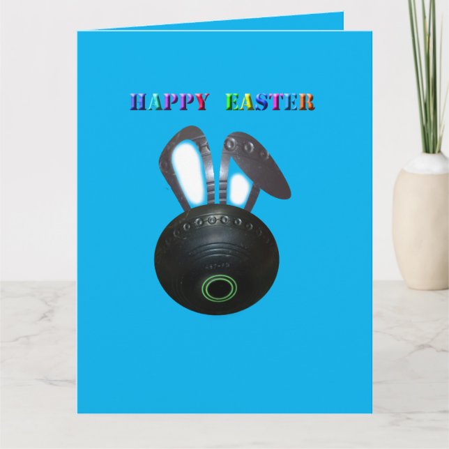 Tarjeta de saludo gigante del conejo de Pascua de  (Anverso)