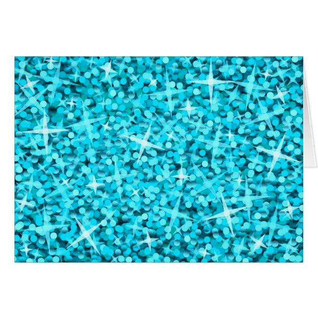 Tarjeta de saludo Glitz Blue (Anverso (Horizontal))