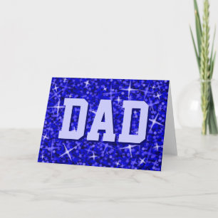 Tarjeta de saludo Glitz Dark Blue 'DAD'