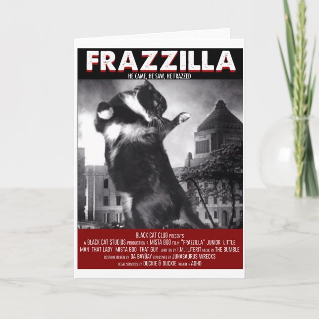 Tarjeta de saludo Godzilla Cat (Anverso)